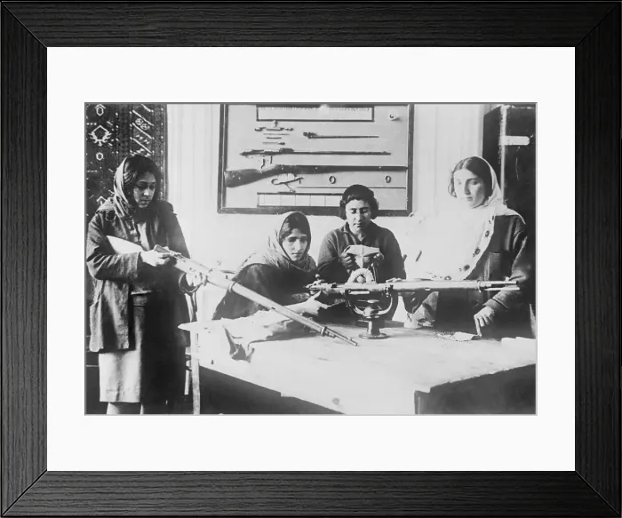 Framed Print : Soviet Women Learning to Use Guns