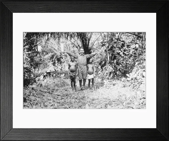 Framed Print : Explorer Vasco Da Gama Posing with Pygmies Framed Print : Explorer Vasco Da Gama Posing with Pygmies