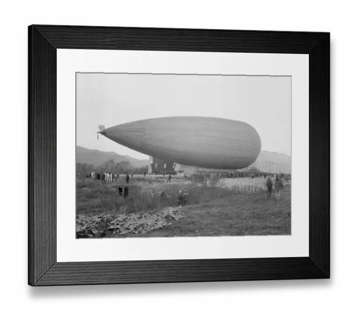 Framed Print : Dirigible. (Original Caption). Dirigible City of Glendale Emerges Framed Print : Dirigible. (Original Caption). Dirigible City of Glendale Emerges