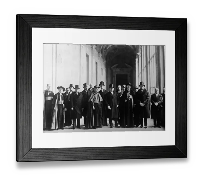 Framed Print : Benito Mussolini Posing with Church Dignitaries Framed Print : Benito Mussolini Posing with Church Dignitaries