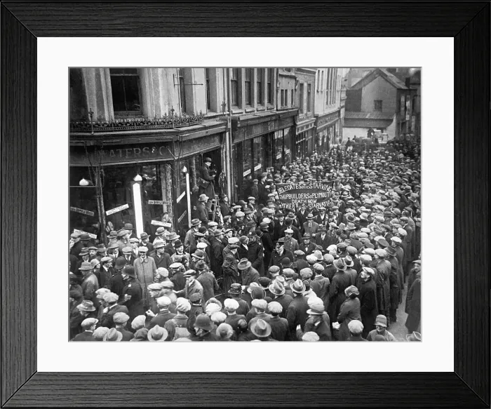 Framed Print : Unemployed British Holding Demonstration Parade Framed Print : Unemployed British Holding Demonstration Parade