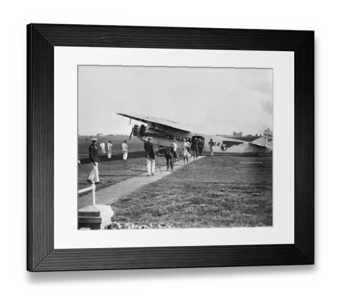 Framed Print : Passengers Board Pan-American Airplane Framed Print : Passengers Board Pan-American Airplane