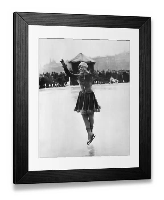 Framed Print : Sonja Henie, Norwegian Skater In Action