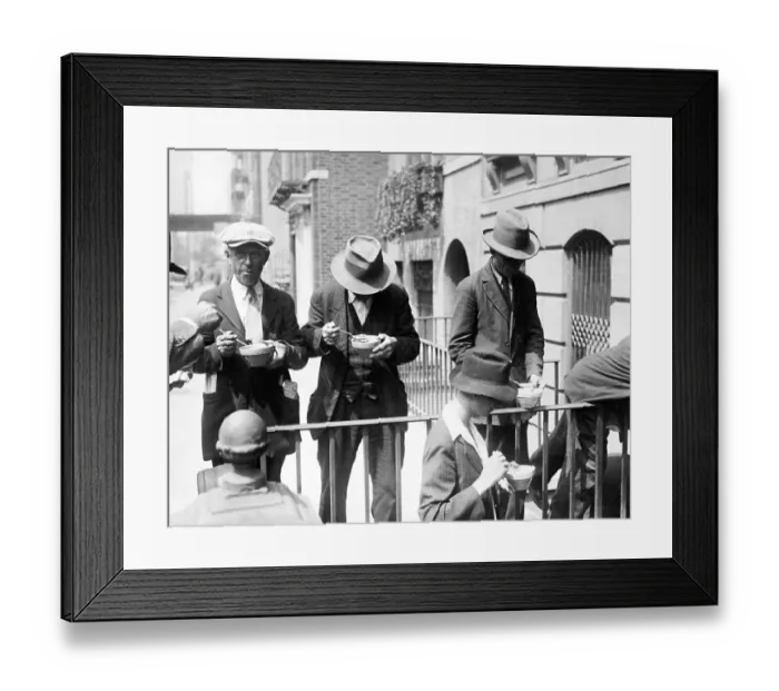Framed Print : Soup Line in New York During Depression Framed Print : Soup Line in New York During Depression