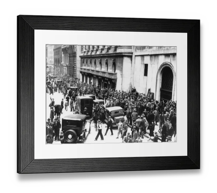 Framed Print : Crowds on Wall Street Framed Print : Crowds on Wall Street