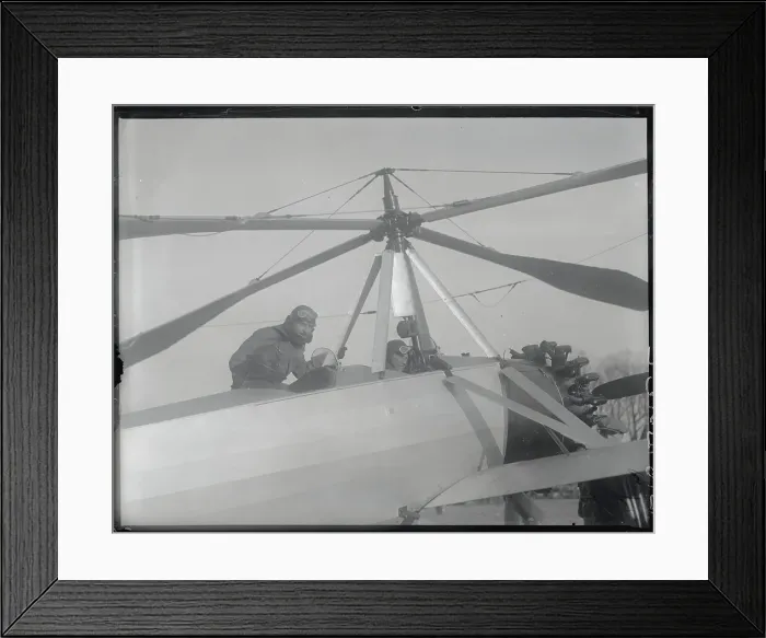 Framed Print : Pilots Flying a Wingless Plane