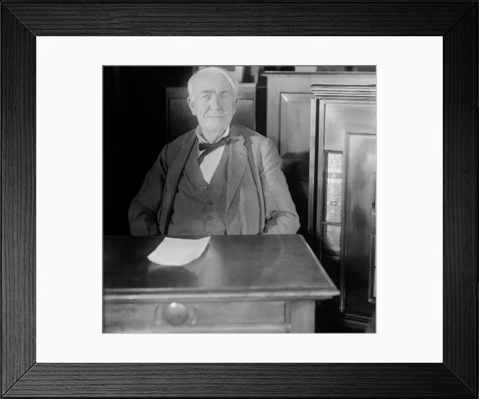 Framed Print : Thomas A. Edison Seated In His Library