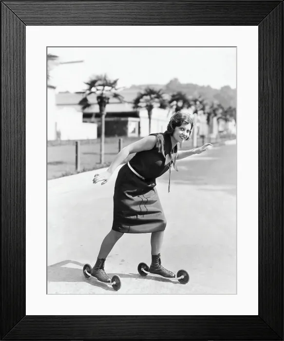 Framed Print : Dorothy Gulliver on Roller Skates Framed Print : Dorothy Gulliver on Roller Skates
