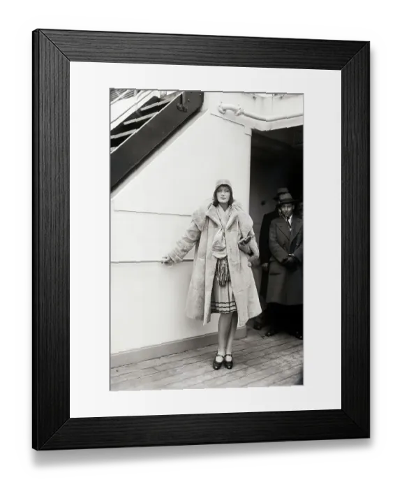 Framed Print : Greta Garbo Sailing On Ship Framed Print : Greta Garbo Sailing On Ship