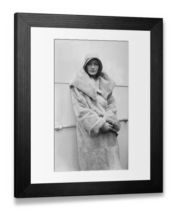 Framed Print : Greta Garbo On Board Ship In New York Framed Print : Greta Garbo On Board Ship In New York