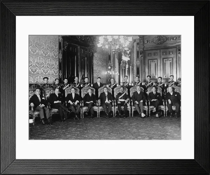 Framed Print : Mexican President Portes Gil With Cabinet