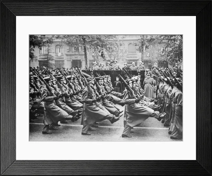 Framed Print : Soldiers Marching with Weapons Framed Print : Soldiers Marching with Weapons