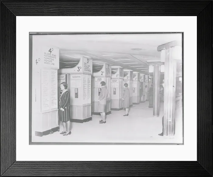 Framed Print : Patrons Using Ticket Machines Framed Print : Patrons Using Ticket Machines