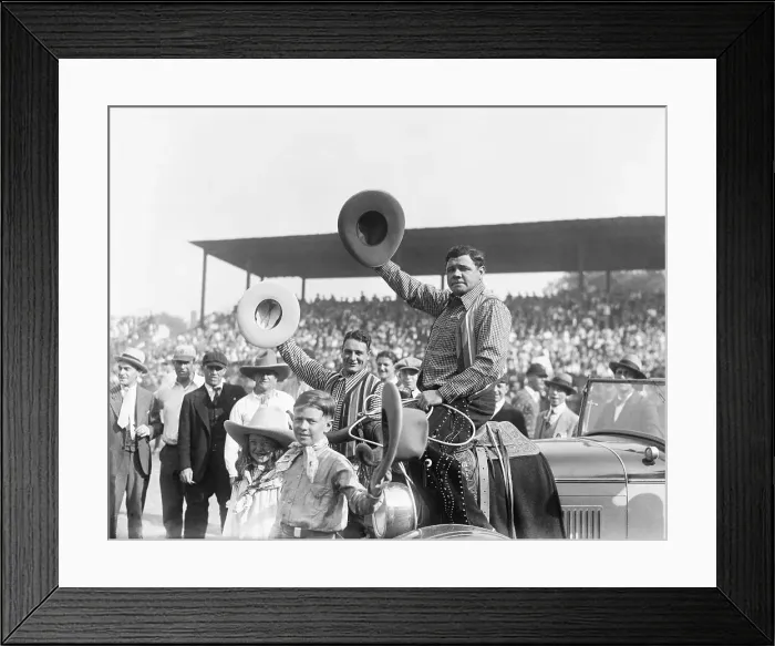 Framed Print : Babe Ruth and Lou Gehrig Acknowledging Crowd Framed Print : Babe Ruth and Lou Gehrig Acknowledging Crowd