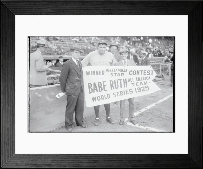 Framed Print : Babe Ruth Holing Sign Framed Print : Babe Ruth Holing Sign