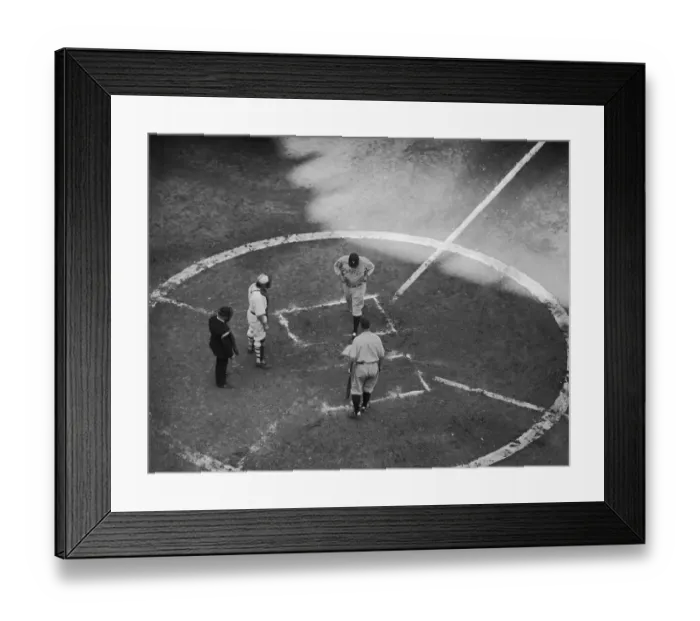 Framed Print : Babe Ruth at Home Plate Framed Print : Babe Ruth at Home Plate