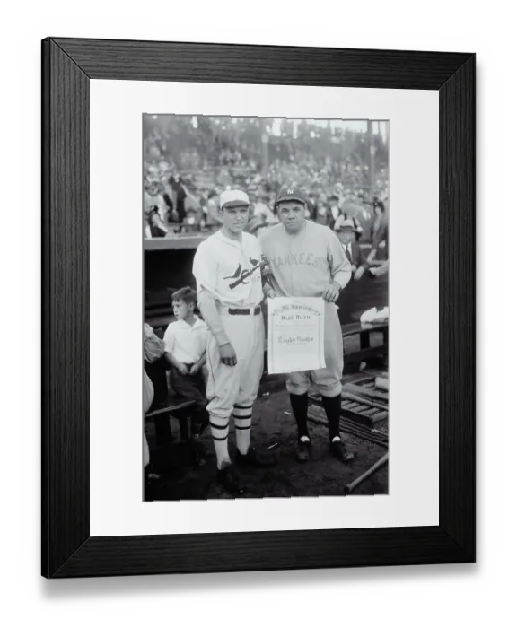 Framed Print : Babe Ruth with Taylor Douthit Framed Print : Babe Ruth with Taylor Douthit