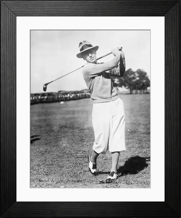 Framed Print : Leo Diegel Teeing Off Framed Print : Leo Diegel Teeing Off