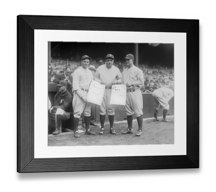 Framed Print : Babe Ruth with Colleagues Framed Print : Babe Ruth with Colleagues