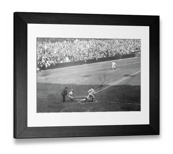 Framed Print : Babe Ruth Hitting Home Run Framed Print : Babe Ruth Hitting Home Run