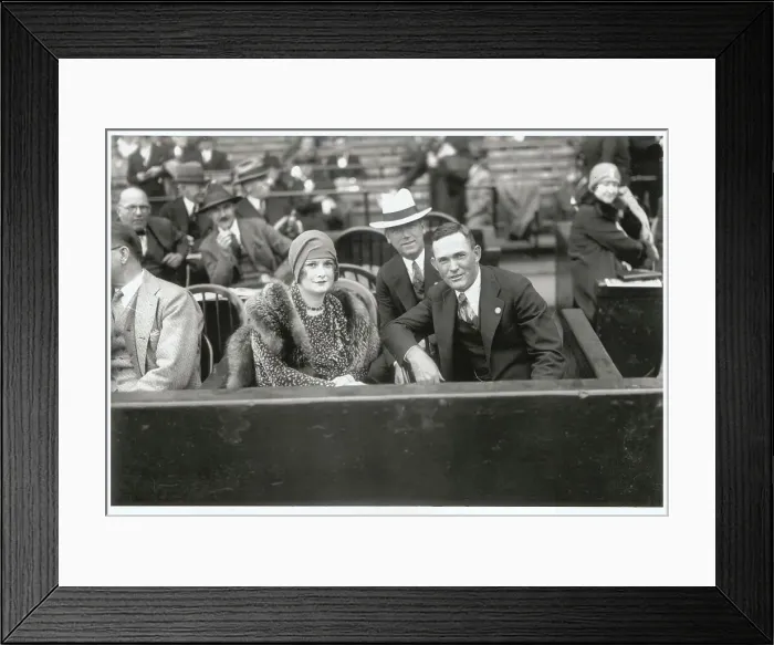 Framed Print : Rogers Hornsby Sitting with Wife in Stands Framed Print : Rogers Hornsby Sitting with Wife in Stands