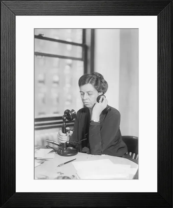 Framed Print : Eleanor Roosevelt at Desk on telephone Framed Print : Eleanor Roosevelt at Desk on telephone