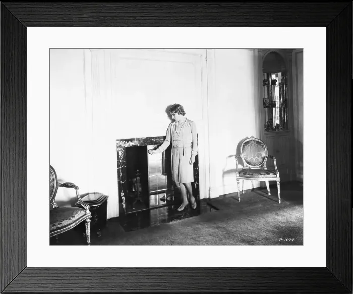 Framed Print : Mary Pickford Standing at Fireplace Framed Print : Mary Pickford Standing at Fireplace