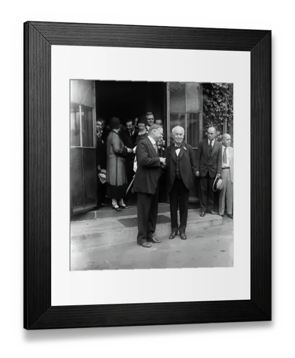 Framed Print : Thomas Edison Greets Herbert Hoover Framed Print : Thomas Edison Greets Herbert Hoover