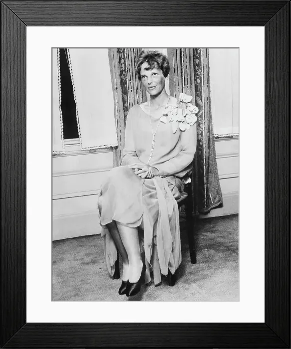 Framed Print : Portrait of Amelia Earhart Framed Print : Portrait of Amelia Earhart