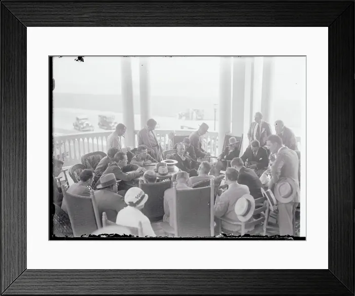Framed Print : Al Smith Talking to Newsmen Framed Print : Al Smith Talking to Newsmen