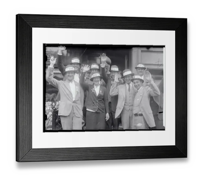 Framed Print : Supporters of Al Smith Waving Framed Print : Supporters of Al Smith Waving