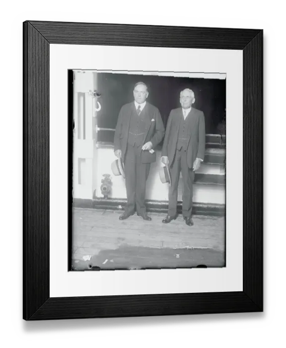 Framed Print : Frank B. Kellogg and William MacKenzie Posing on Ship Framed Print : Frank B. Kellogg and William MacKenzie Posing on Ship