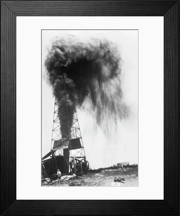 Framed Print : Gushing Oil Well Framed Print : Gushing Oil Well