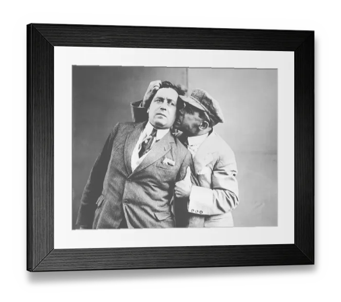Framed Print : Man Biting Rival on the Ear Framed Print : Man Biting Rival on the Ear