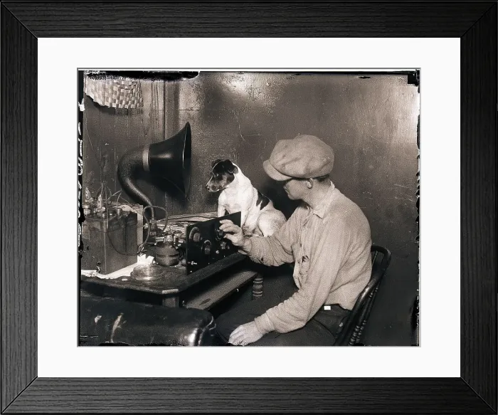 Framed Print : Dog and Patrolman by Radio Framed Print : Dog and Patrolman by Radio