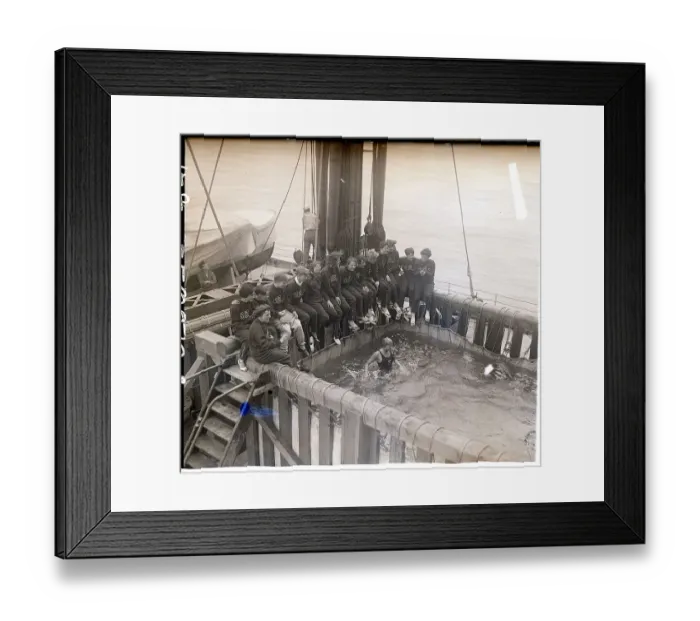 Framed Print : Swimmers Work Out in Pool on Boat Framed Print : Swimmers Work Out in Pool on Boat