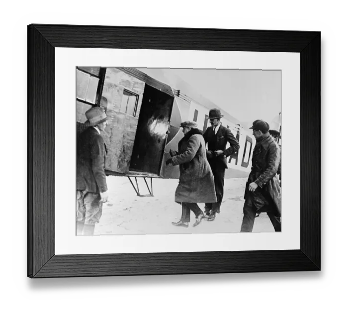 Framed Print : Alfred Loewenstein Walking Towards Airplane Framed Print : Alfred Loewenstein Walking Towards Airplane