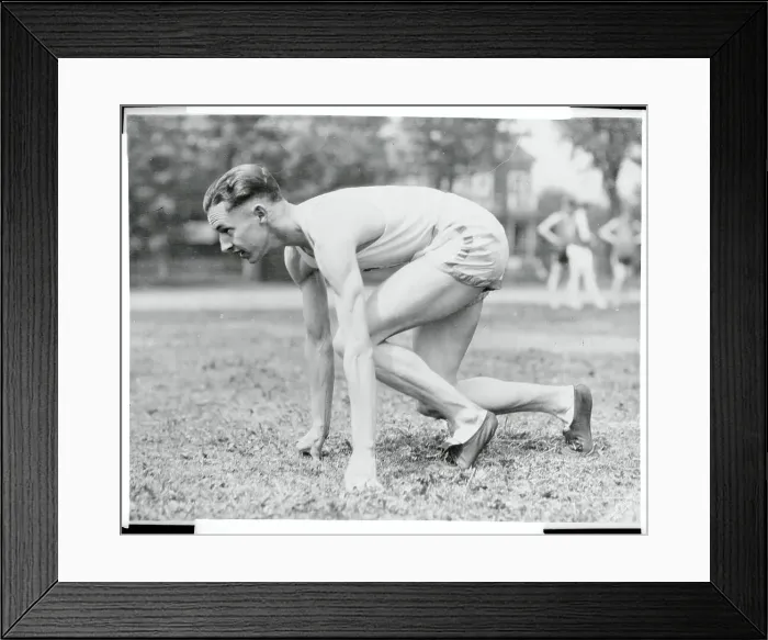Framed Print : Percy Williams Beginning a Race Framed Print : Percy Williams Beginning a Race
