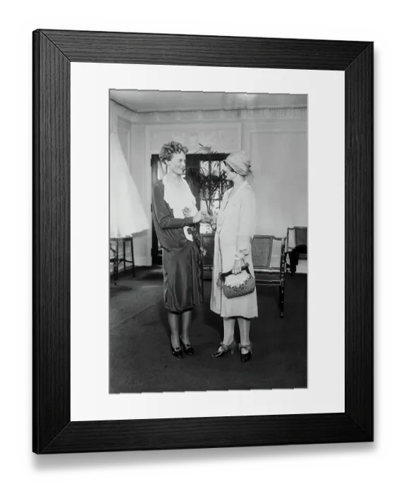 Framed Print : Amelia Earhart and Anne Nichols Shaking Hands Framed Print : Amelia Earhart and Anne Nichols Shaking Hands