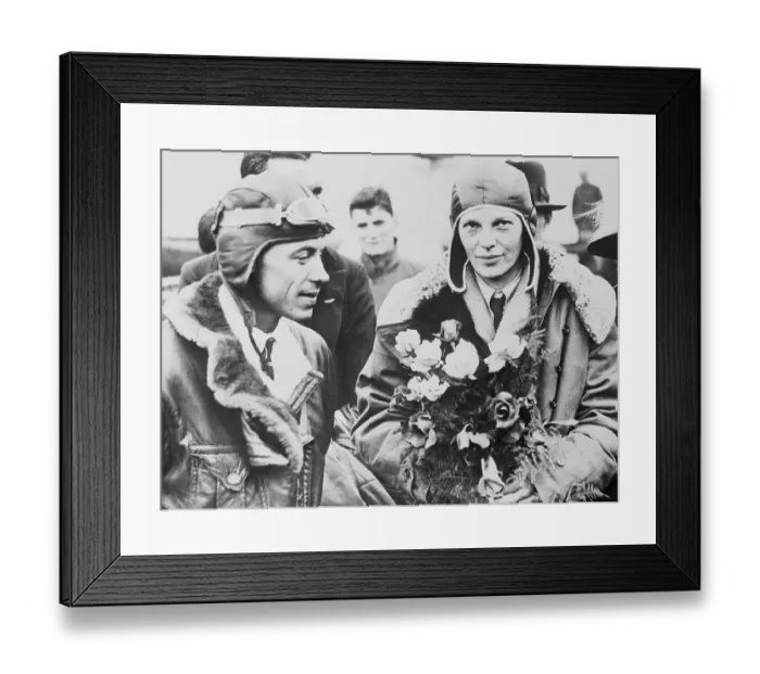 Framed Print : Portrait of Amelia Earhart and Wilmer Stutz Framed Print : Portrait of Amelia Earhart and Wilmer Stutz