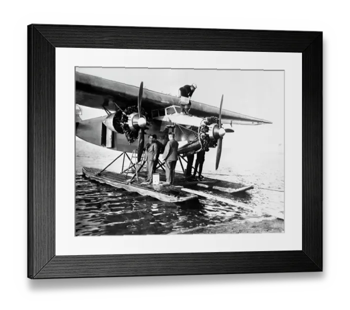 Framed Print : Workmen Preparing Amelia Earhart's Plane Framed Print : Workmen Preparing Amelia Earhart's Plane