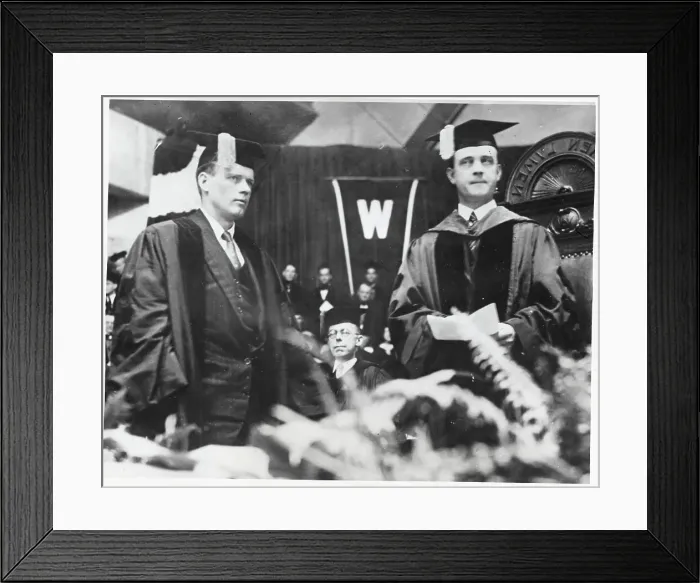 Framed Print : Charles Lindbergh Receiving Degree Framed Print : Charles Lindbergh Receiving Degree