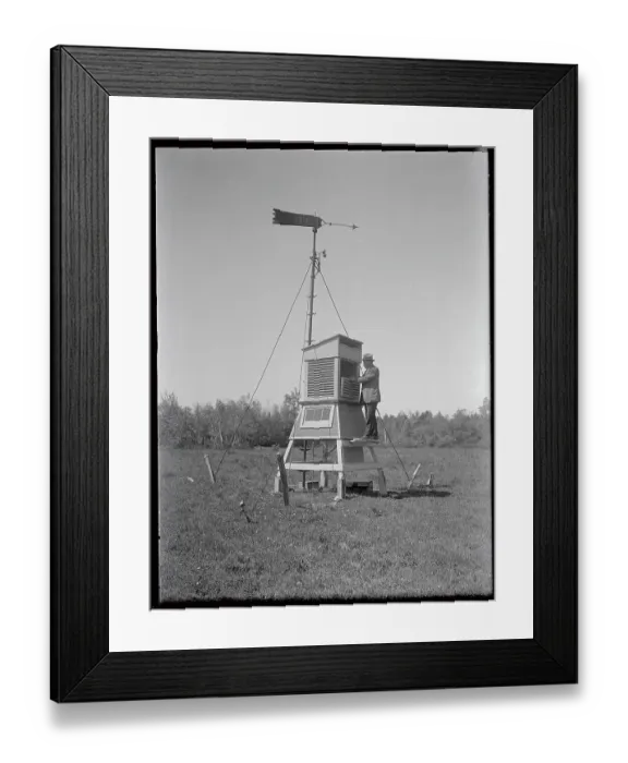 Framed Print : Weather Station Being Maintained by Conservation Commission Framed Print : Weather Station Being Maintained by Conservation Commission