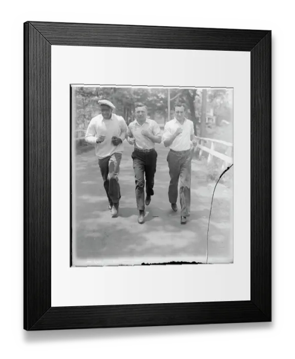 Framed Print : Joe Jeanette Running with Fellow Boxers Framed Print : Joe Jeanette Running with Fellow Boxers