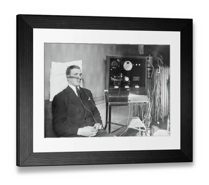 Framed Print : Professor Bordier Demonstrating Cold Curing Apparatus Framed Print : Professor Bordier Demonstrating Cold Curing Apparatus