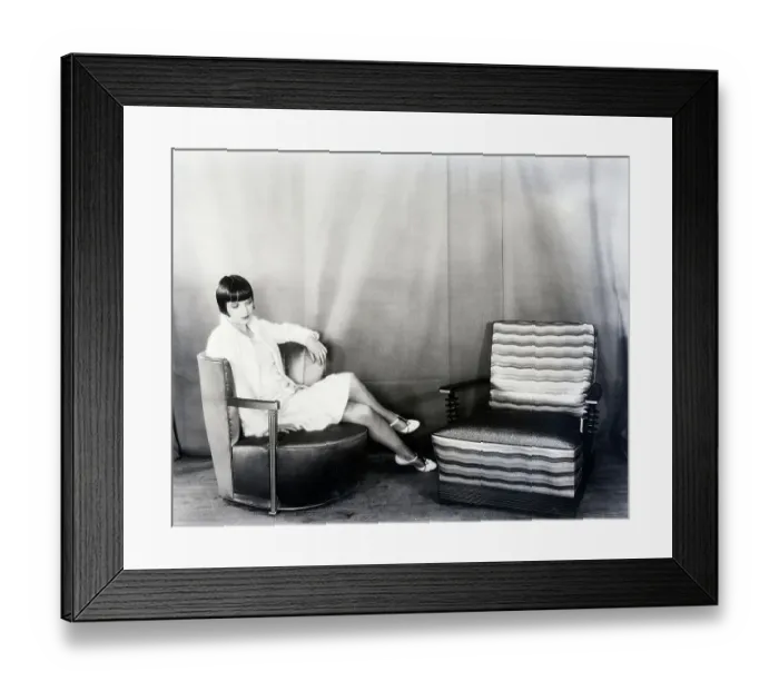 Framed Print : Louise Brooks Looking At Modern Chair Framed Print : Louise Brooks Looking At Modern Chair