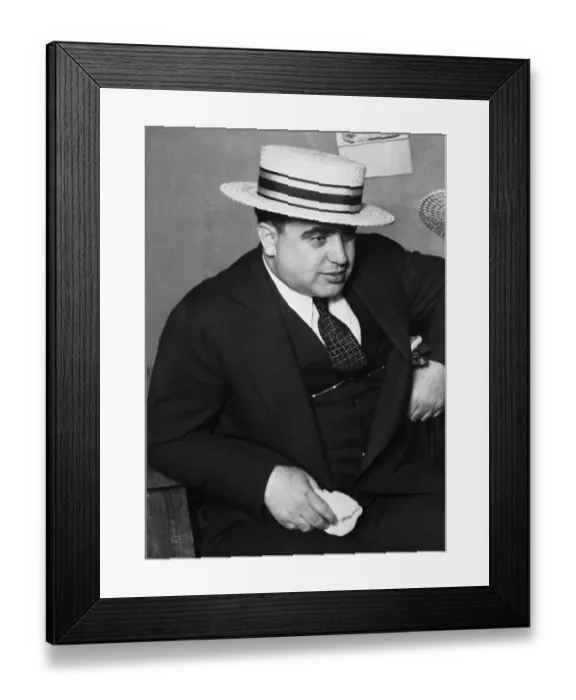 Framed Print : Al Capone in Straw Hat Framed Print : Al Capone in Straw Hat