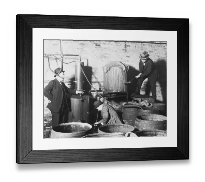 Framed Print : Policemen Destroying Whiskey Stills