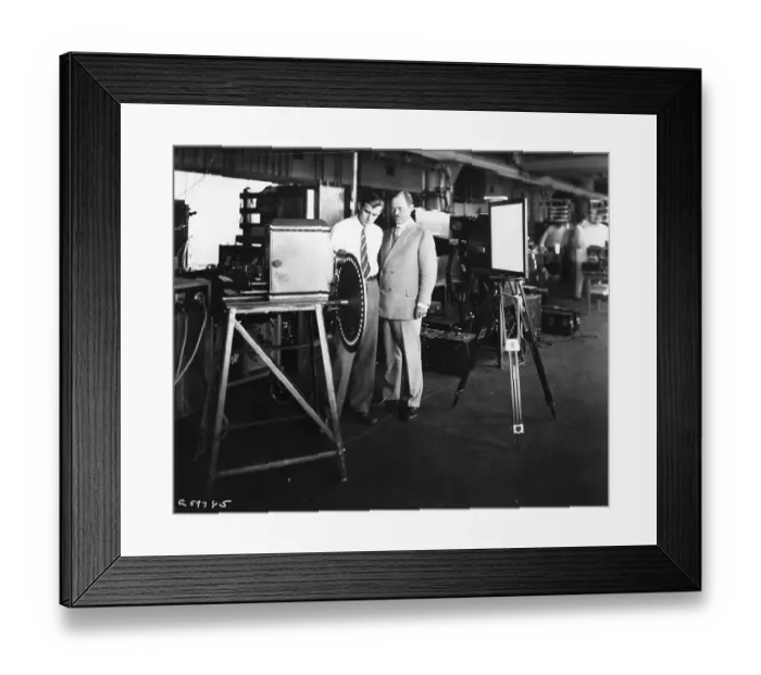 Framed Print : E.F.W. Alexanderson with TV Projector