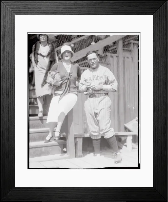 Framed Print : Freida Hempel Standing Besides Rogers Hornsby Framed Print : Freida Hempel Standing Besides Rogers Hornsby